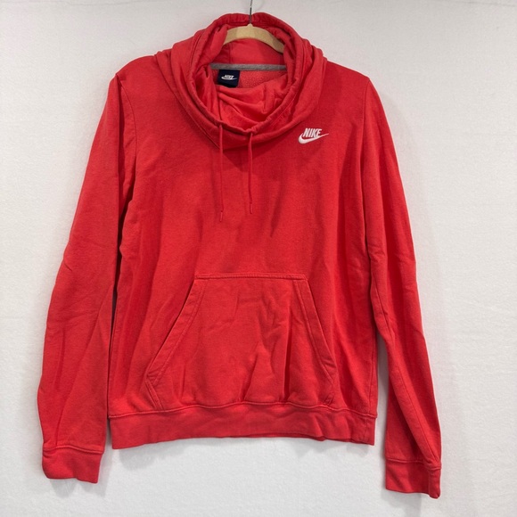 Nike Tops - Nike Coral Red Sweatshirt Women's Pullover Training Hoodie Large